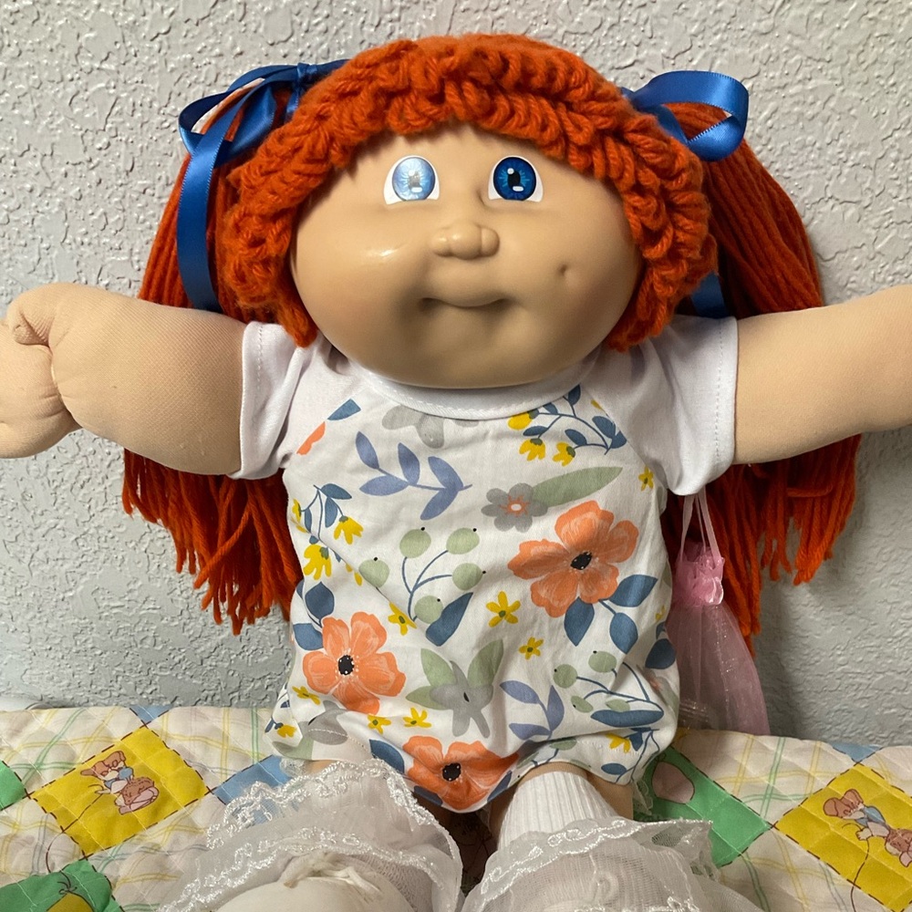 Vintage Cabbage Patch Kid Girl Red Hair Blue Eyes Head Mold #3 1985
